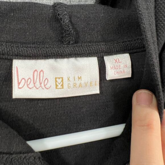 Belle by Kim Gravel Perfect Pique White Haute Zip Anorak Black Size X-Large - Picture 3 of 11